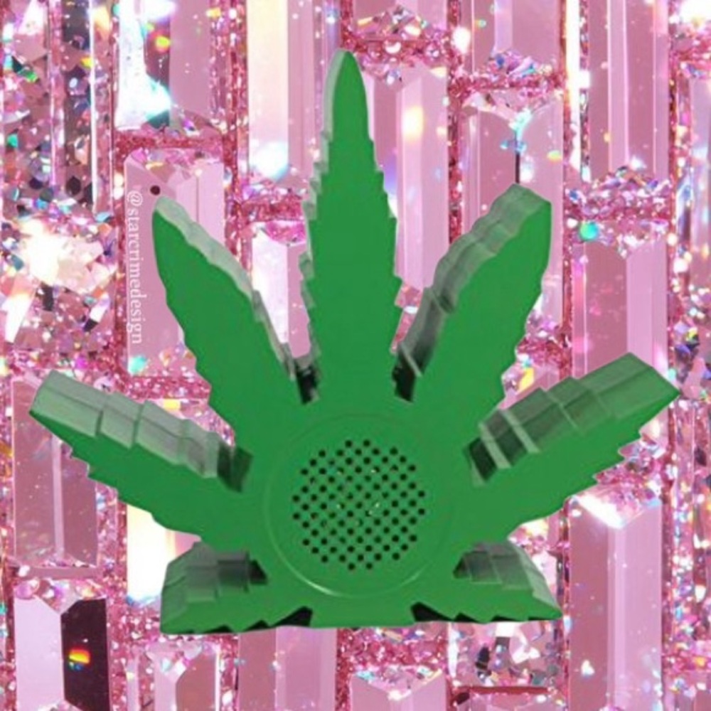 Pangea Brands PA-BT-GRN-LEAF Marijuana Bluetooth Speaker, Green